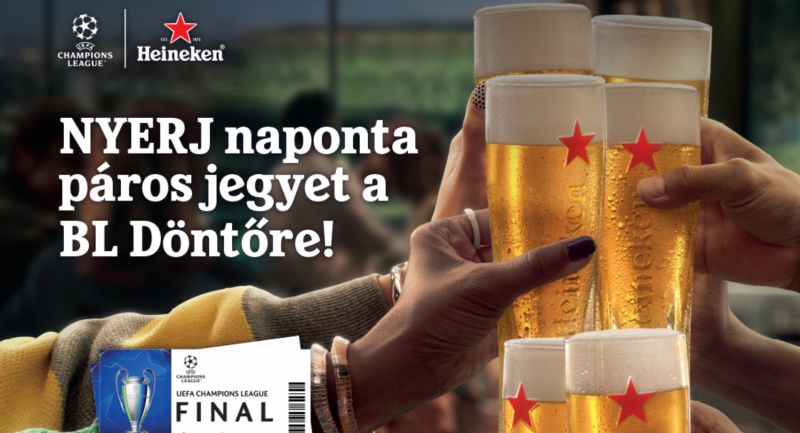 Történelmi pillanat, történelmi lehetőség: a Heineken száz jegyet sorsol ki a budapesti UEFA Bajnokok Ligája-Döntőre